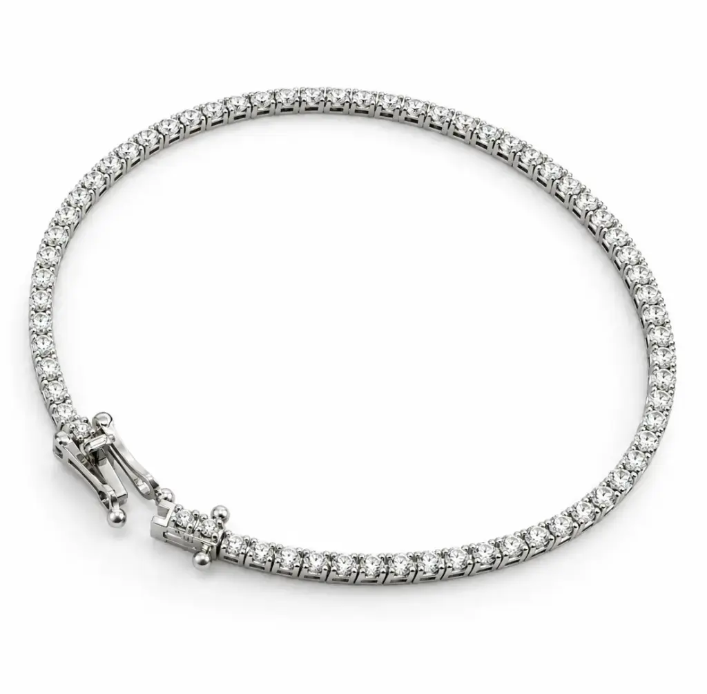 PULSERA RIVIERE DE BRILLANTES.18CM DI 80RD SI H 1.00 CT TW.ORO BLANCO