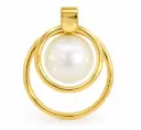 16MM DOUBLE CIRCLE PENDANT WITH 8MM FRESHWATER BUTTON PEARL