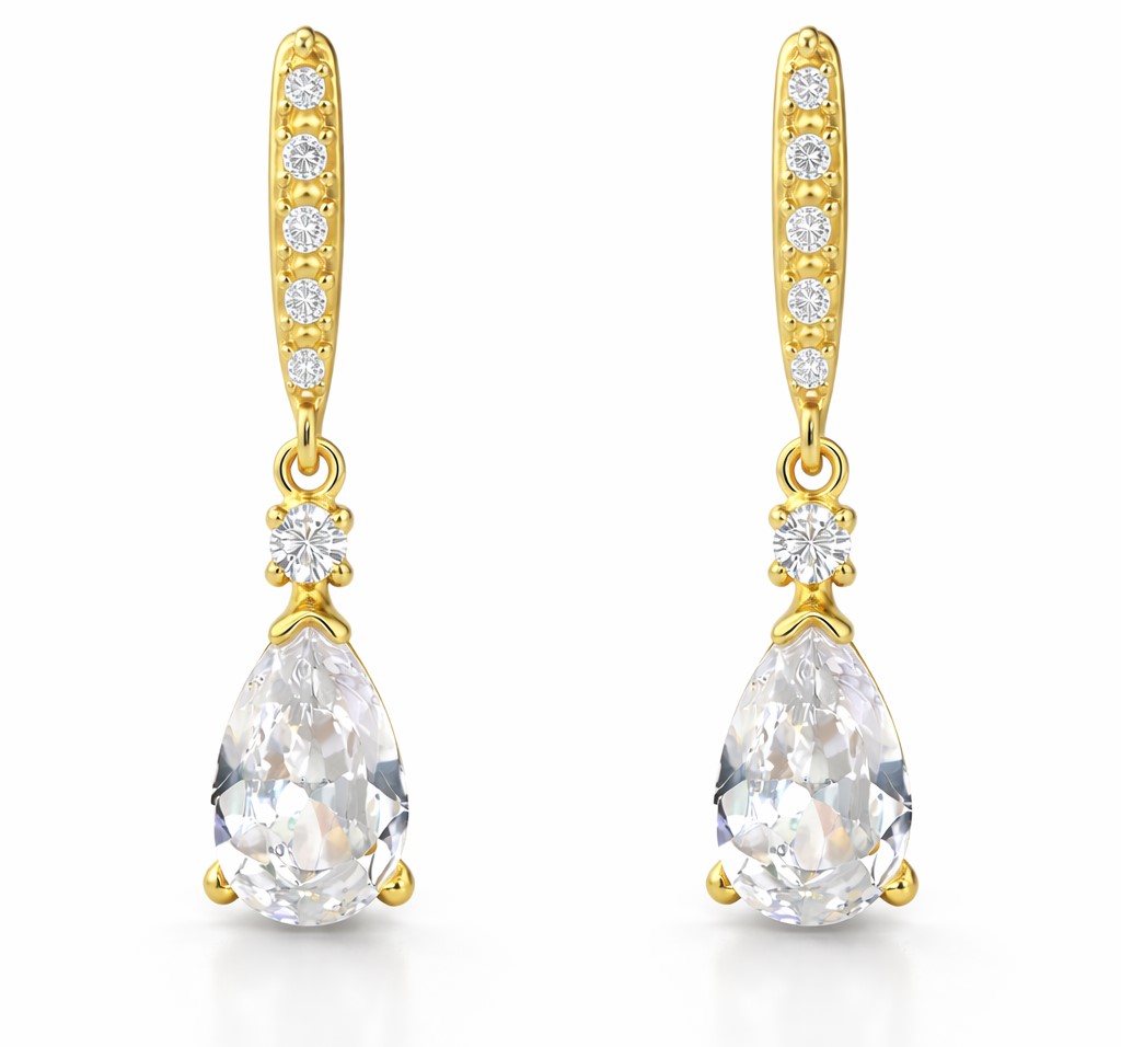 18MM DANGLING EARRINGS WITH CZ