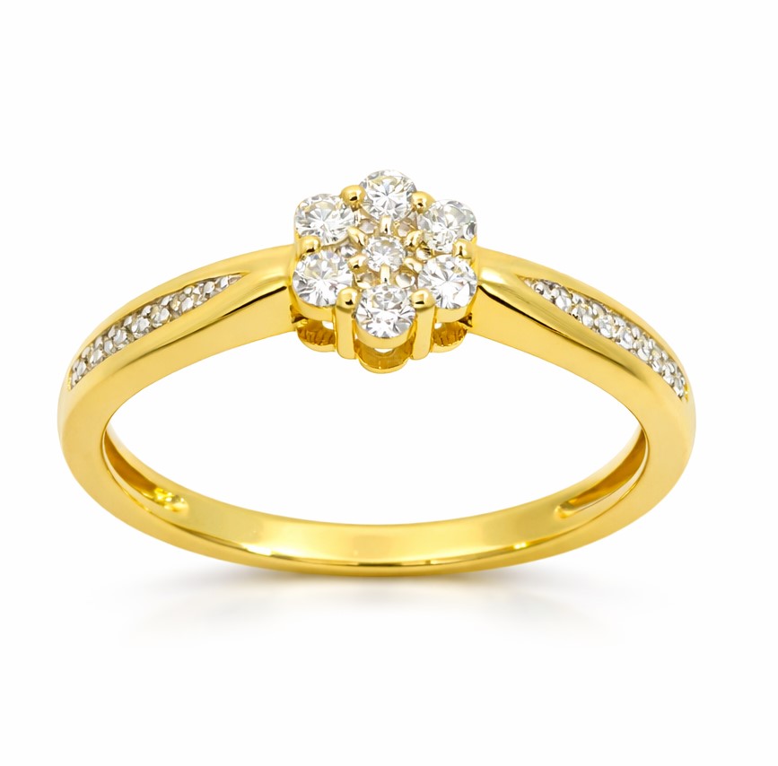 TWO TONE GOLD DIAMOND RING.QUALITY SI.COLOR H.0.18 CT TW