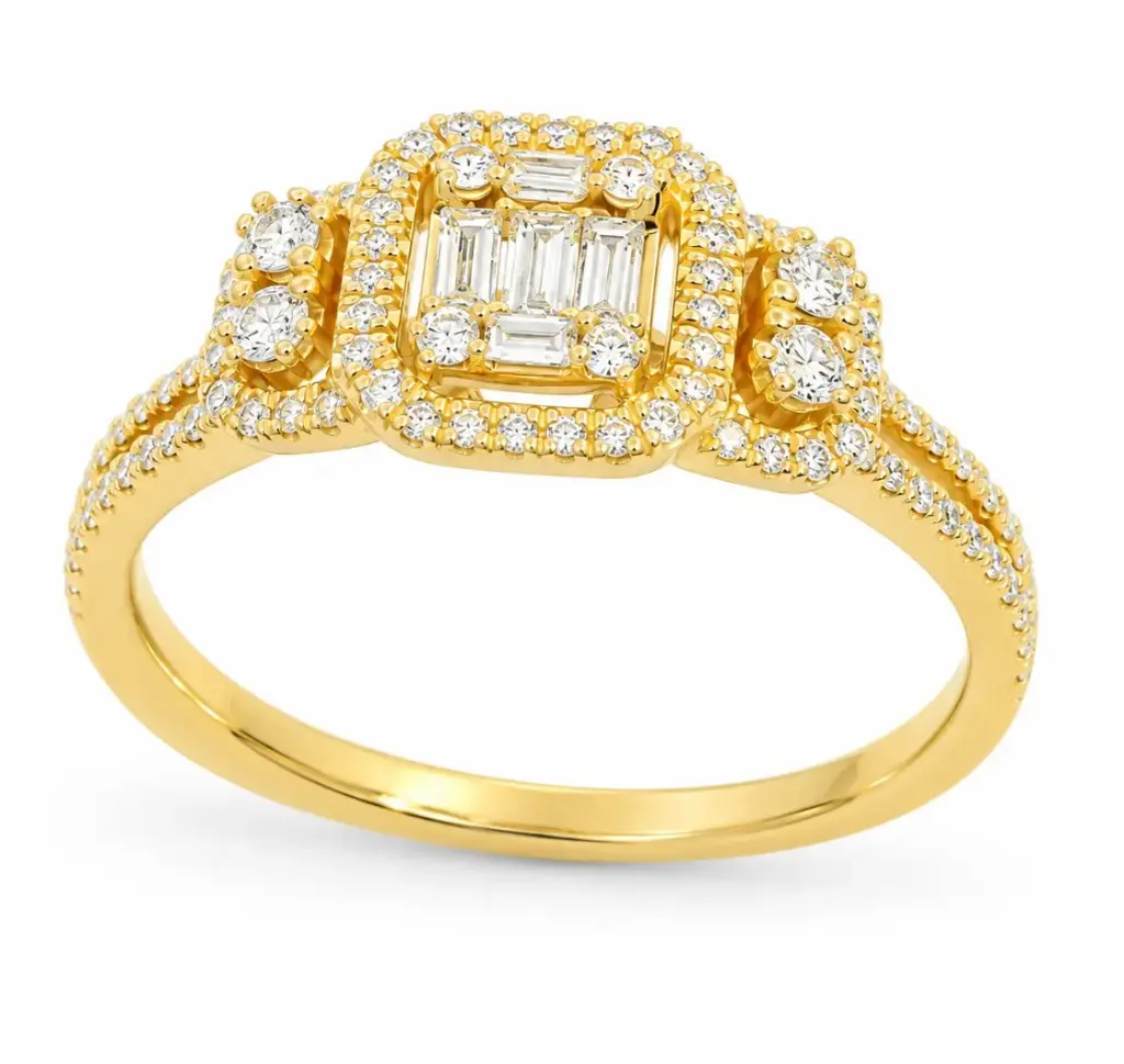 SORTIJA BRILLANTES DI 100 RD SI H 0.31  6 TP 0.14 CT TW   