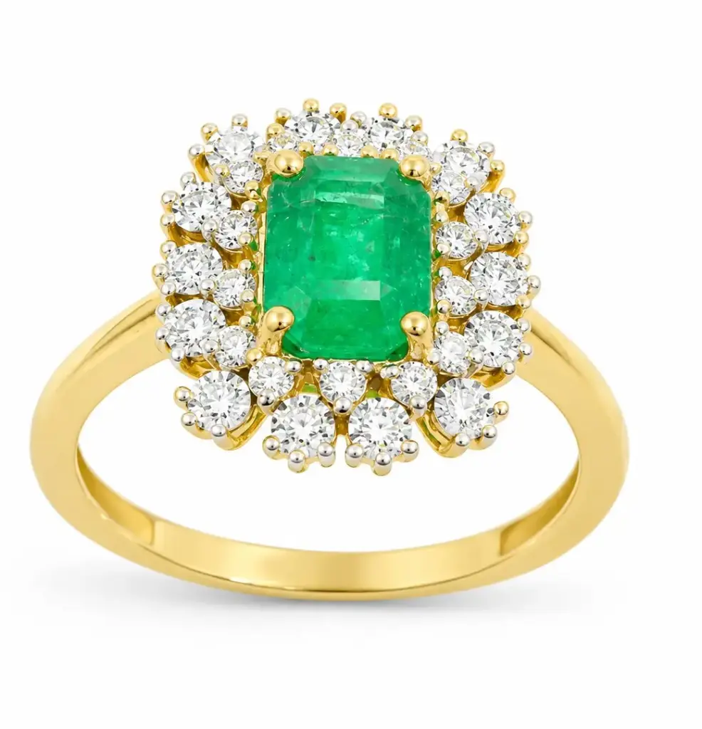 SORTIJA 1 ESMERALDA 0.75CT Y BRILLANTES 0.21 CT TW 