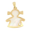 20MM GIRL SILHOUETTTE MOTHER OF PEARL PENDANT.