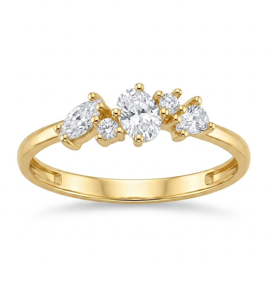 9 KARAT GOLD RING WITH CZ