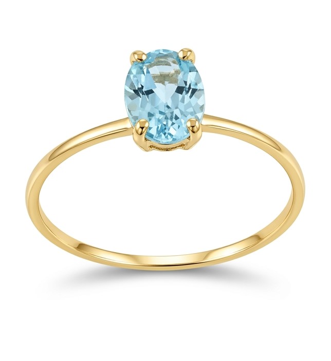 7X5MM BLUE TOPAZ RING.9 KARAT