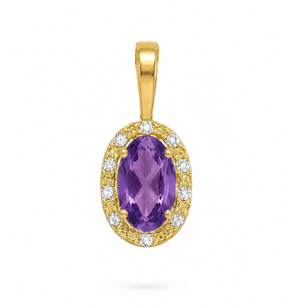 COLGANTE OVAL 5x3 AMATISTA SEMIPRECIOSA