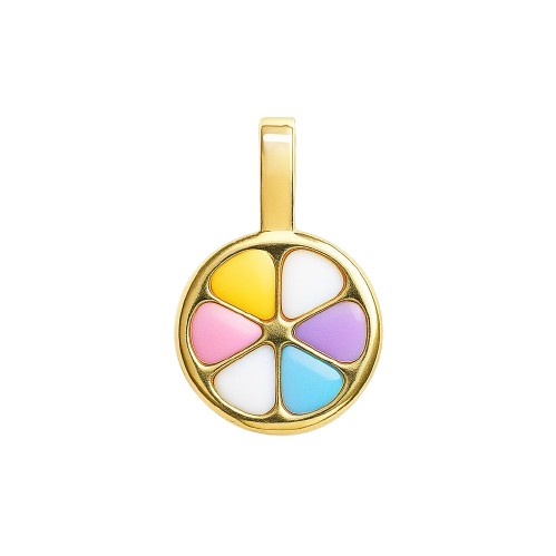 6'5MM ENAMEL ROUND PENDANT.