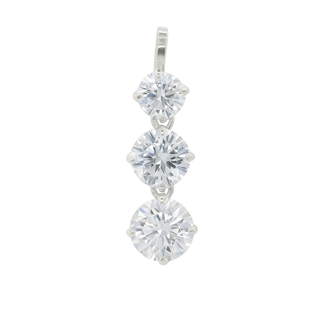 4,5 AND 6 CZ WHITE GOLD PENDANT.18MM.