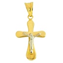 25x15MM TWO TONE CRUCIFIX PENDANT.