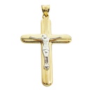 47x27MM TWO TONE CRUCIFIX PENDANT.