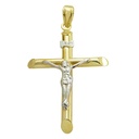CRUZ BICOLOR CON CRISTO 32x21MM.