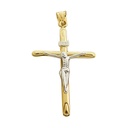 CRUZ CON CRISTO 45x27MM.BICOLOR