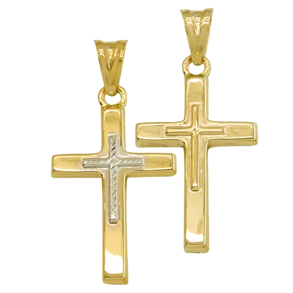 CRUZ SIN CRISTO 29x17MM.BICOLOR