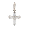 13MM WHITE GOLD CROSS PENDANT WITH CZ.
