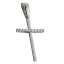13MM WHITE GOLD CROSS PENDANT WITH CZ.