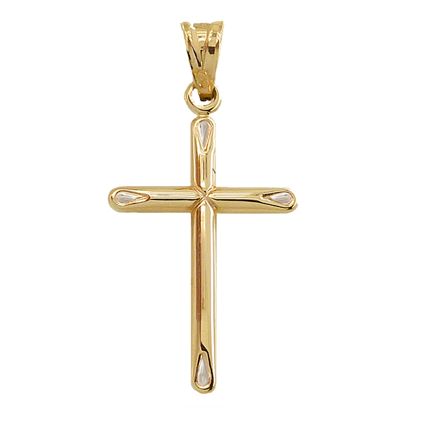 32x19MM TWO TONE CROSS PENDANT.