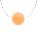 COLGANTE ORO ROSA BOLA LISA PASADA 8MM CADENA 45CM