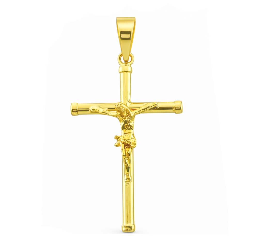 25x13x1'5MM TUBE CRUCIFIX PENDANT.