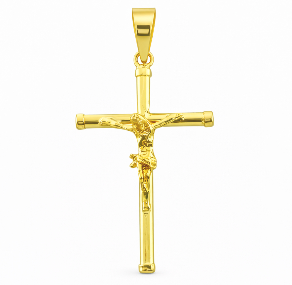 CRUZ TUBO CON CRISTO 27x16x1.5MM CON TAPON