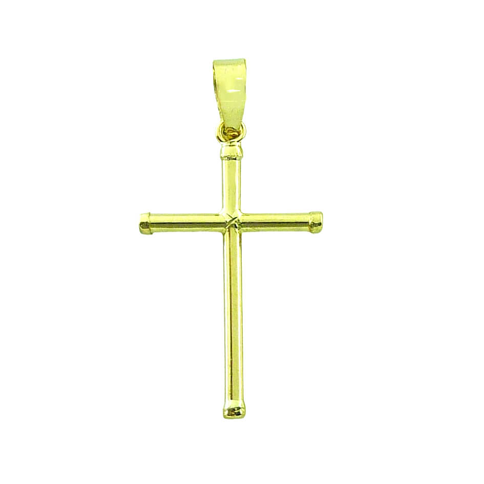 21x13x1.5MM ROUND TUBE CROSS PENDANT.