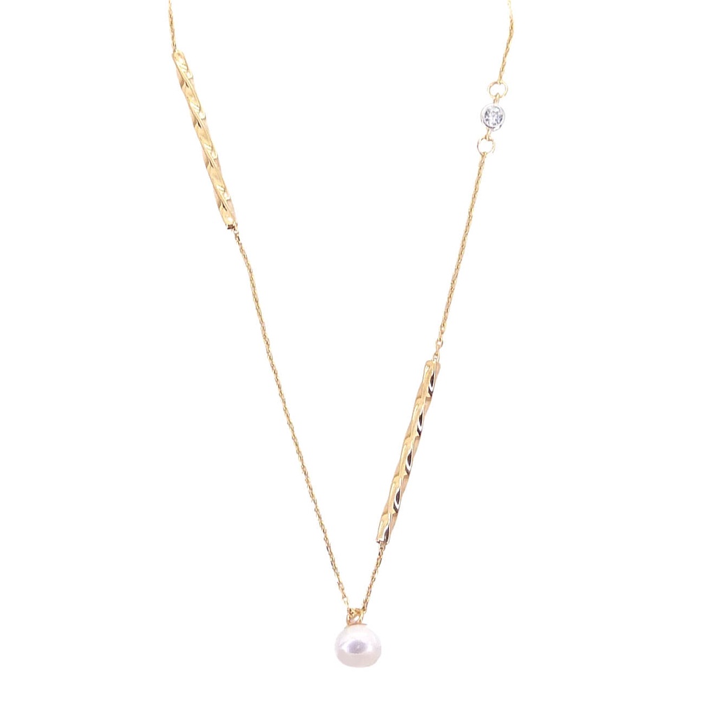 NECKLACE WITH FRESHWATER PEARL.45CM CHAIN.