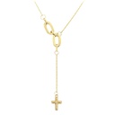 LINKS AND CROSS NECKLACE.45CM CHAIN.