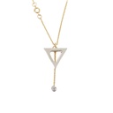 TRIANGLE NECKLACE WITH CZ.45CM CHAIN.