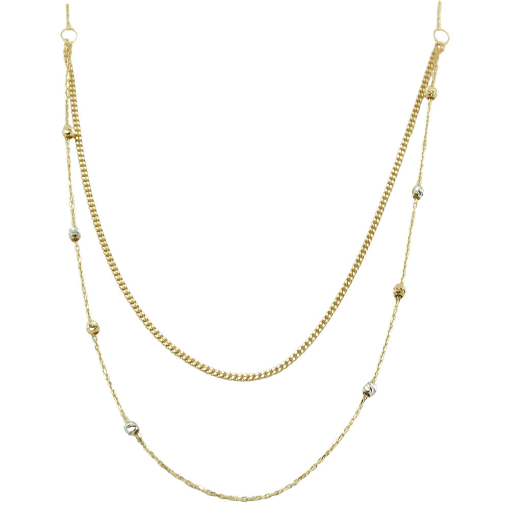 CARVED BALLS NECKLACE.45CM CHAIN.
