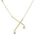 TUBES AND CZ NECKLACE.45CM CHAIN.