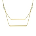 SQUARE TUBES AND CZ NECKLACE.