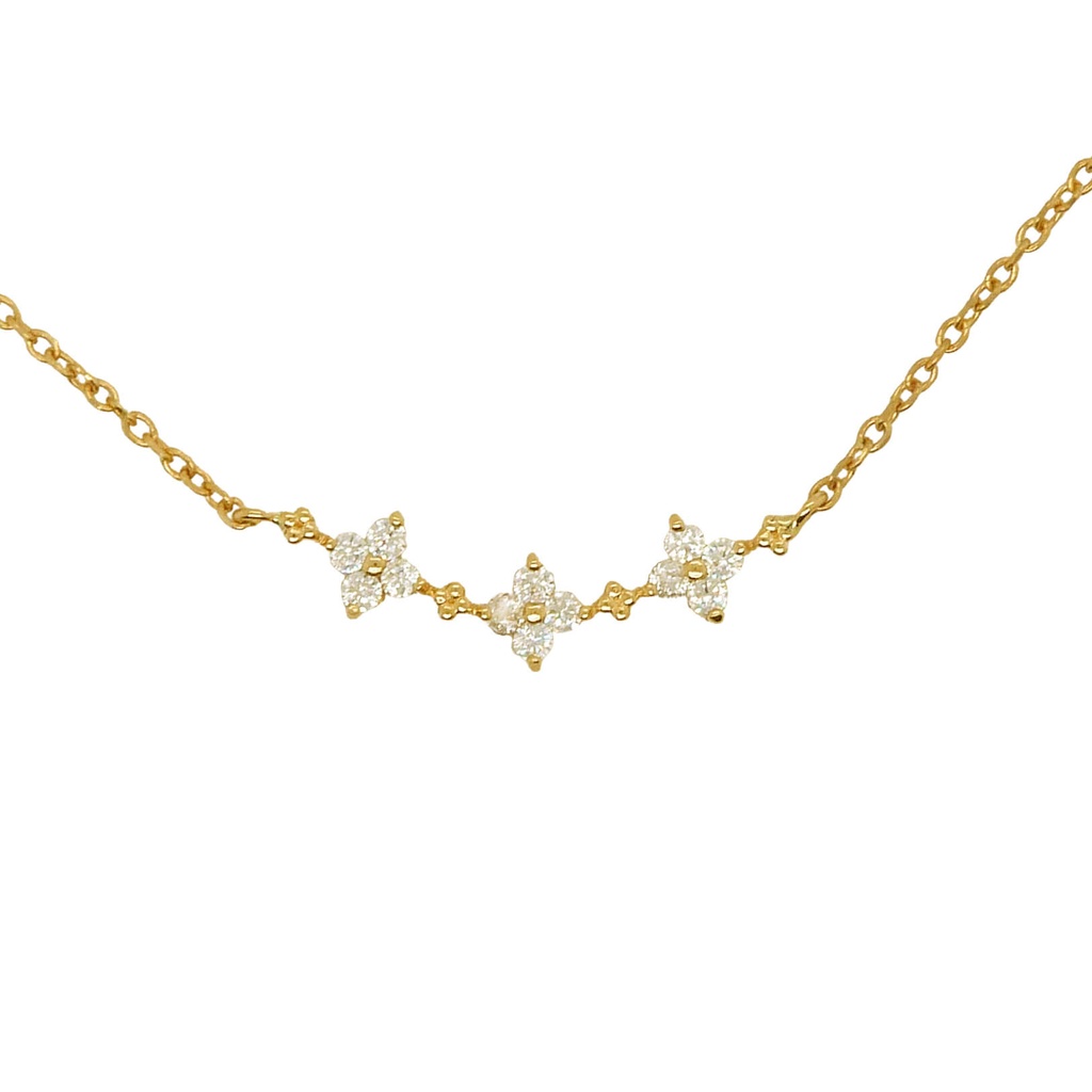 RENNET CZ NECKLACE.45CM CHAIN.