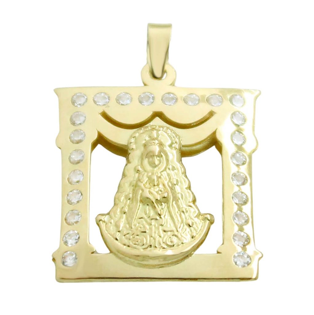 18x16MM SQUARE VIRGIN OF ROCIO MEDAL.