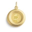 MEDALLA REDONDA CON RELIEVE VIRGEN NIÑA 22MM