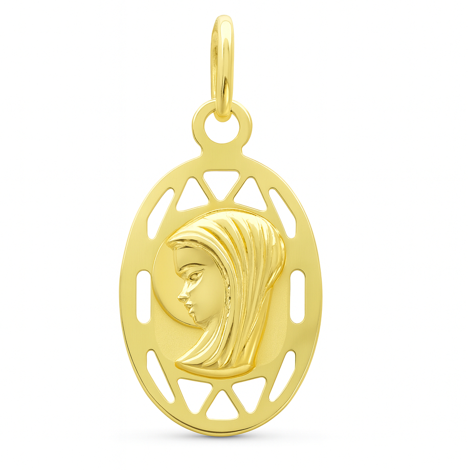 22x12MM OVAL VIRGIN MEDAL.