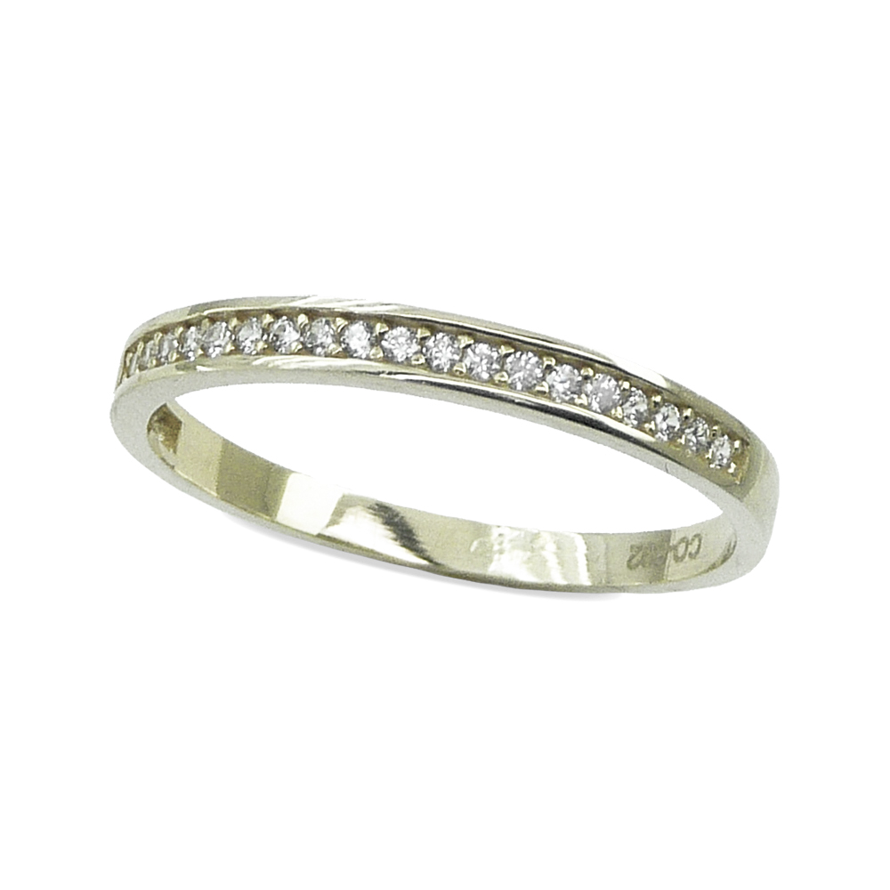 HALF CZ INFINITY RING.WHITE GOLD.