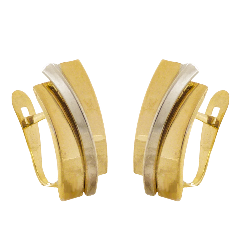 PENDIENTES BANDAS BICOLOR 15x6MM.CATALAN