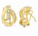 15x11 MM OMEGA BACK EARRINGS WITH CZ.