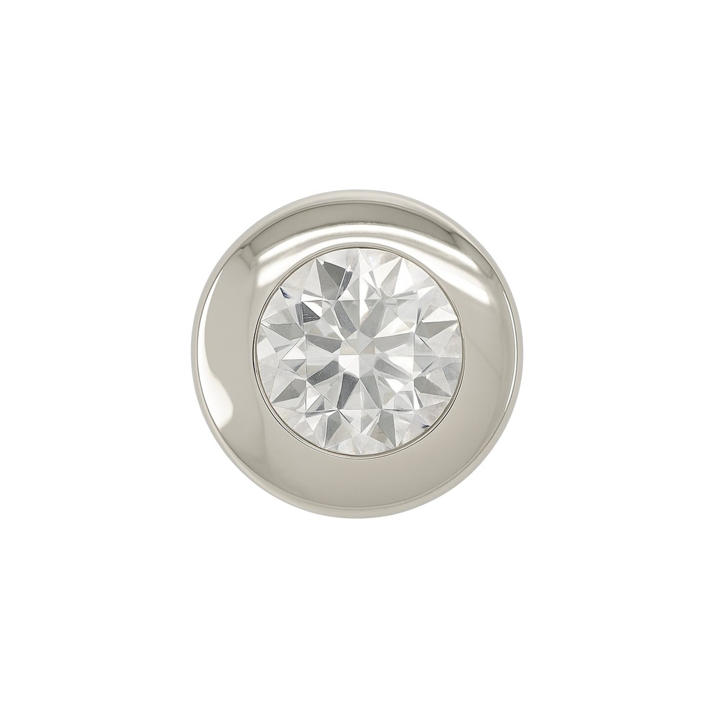 3MM CZ WHITE GOLD CHATON PENDANT WITHOUT BALE.