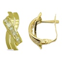 CURVED BANDS AND CZ LEVERBACK EARRINGS.
