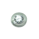 3MM CZ WHITE GOLD CHATON PENDANT WITHOUT BALE.