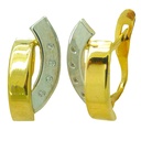 TWO TONE CZ LEVERBACK EARRINGS.
