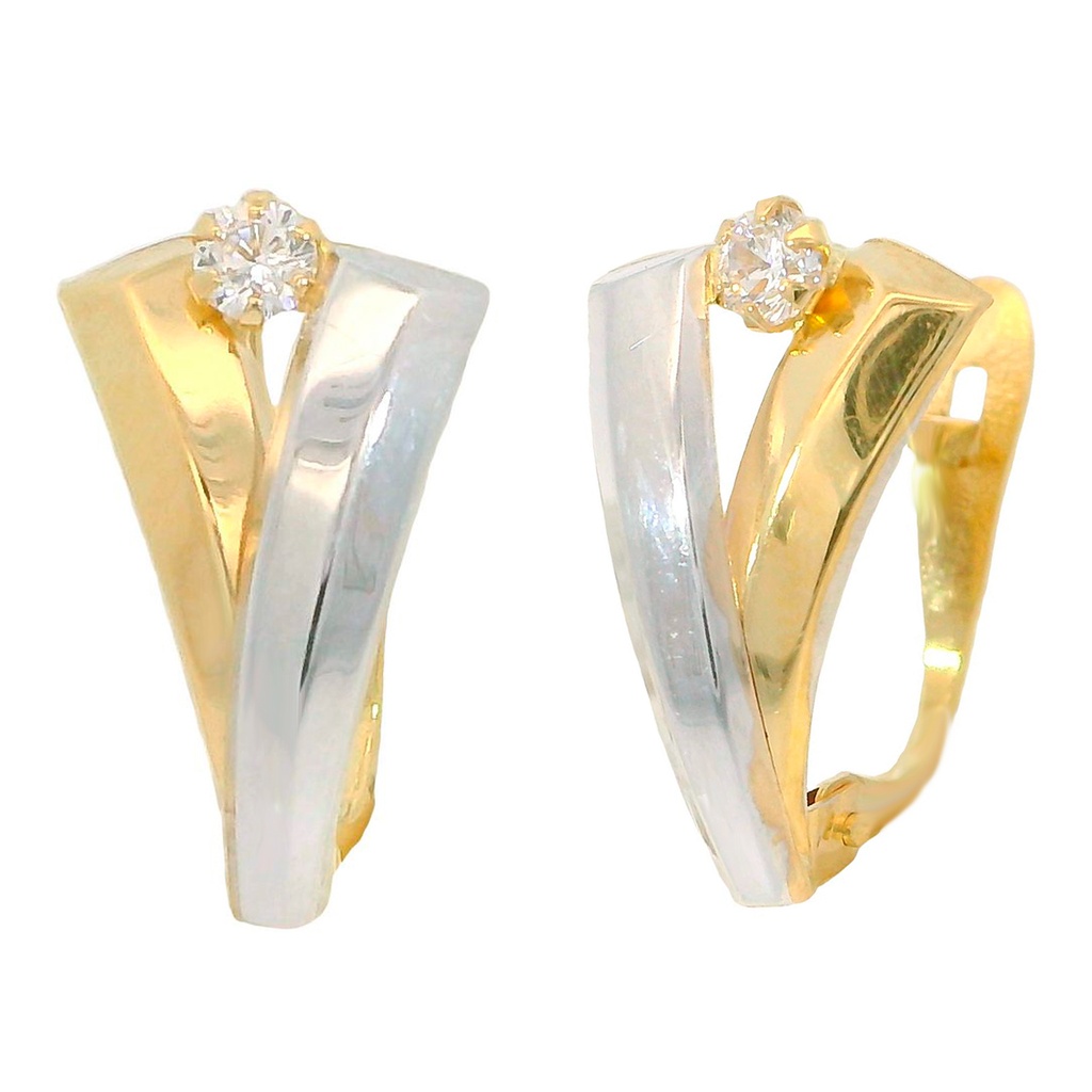 PENDIENTES BANDA BICOLOR CON CIRCONITA. CATALÁN.