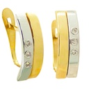 14x5MM TWO TONE LEVERBACK EARRINGS.