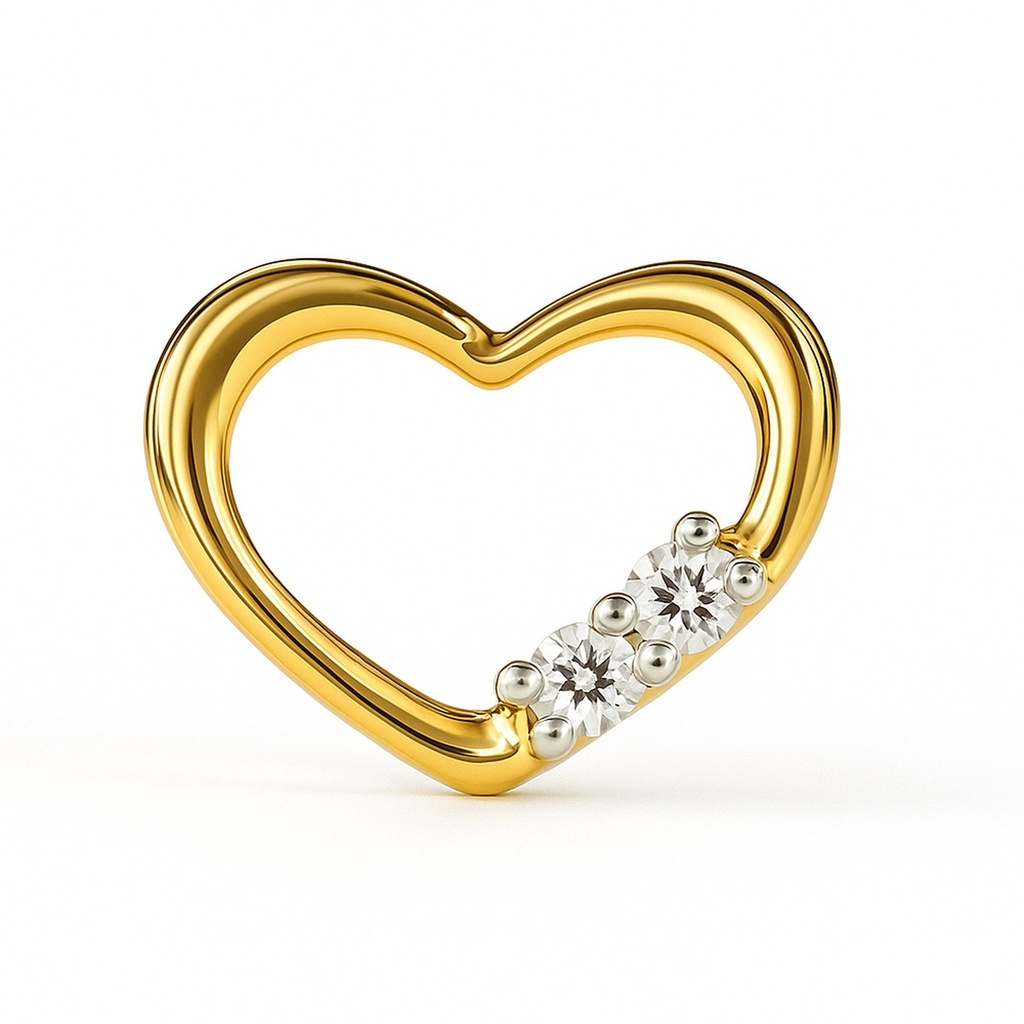 COLGANTE CORAZÓN 11x9MM 2 BRILLANTES 0.05 CT TW H-SI