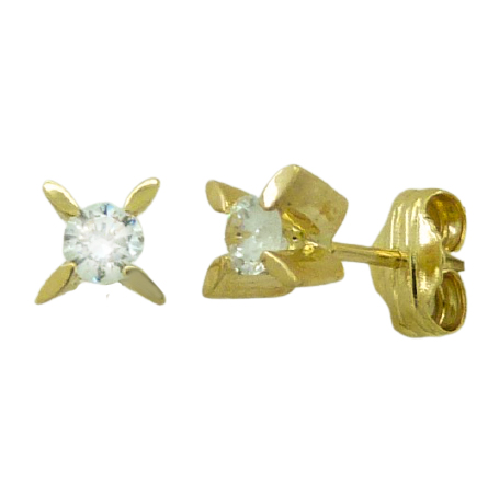 CZ STUD EARRINGS.PUSH BACK.