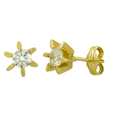 CZ STUD EARRINGS.PUSH BACK