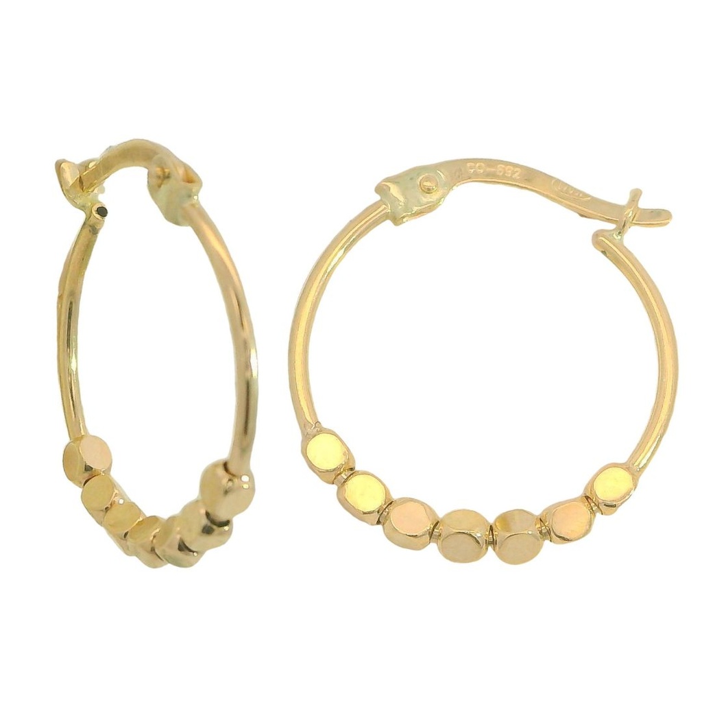 17MM HOOP EARRINGS WITH BALLS.