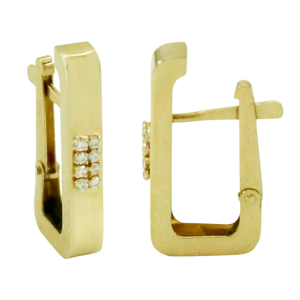 18x3MM SQUARE HOOP EARRI9NGS WITH CZ.