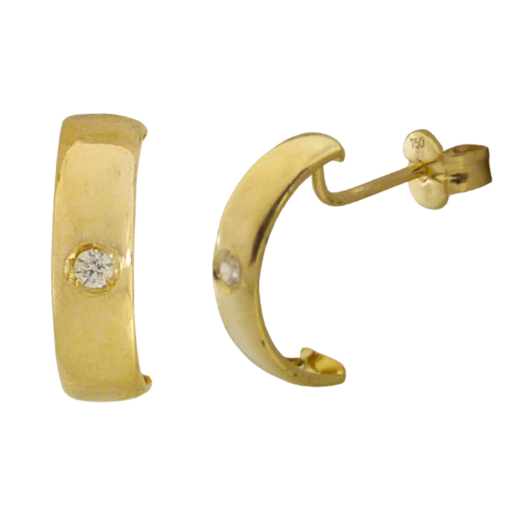 HALF HOOP EARRINGS.PIN POST AND BUTTERFLY CLASP.