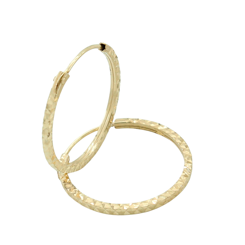 12x2MM CARVED HOOP EARRINGS.